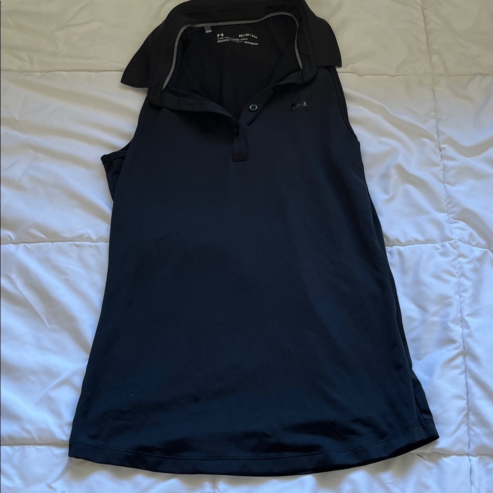 NWOT Under Armour Black Sleeveless Collar Tank Top Size XS